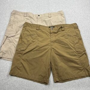 Lot of 2 5.11 Tactical Cargo Shorts Mens 44 Khaki Coyote Brown Ripstop Apex‎